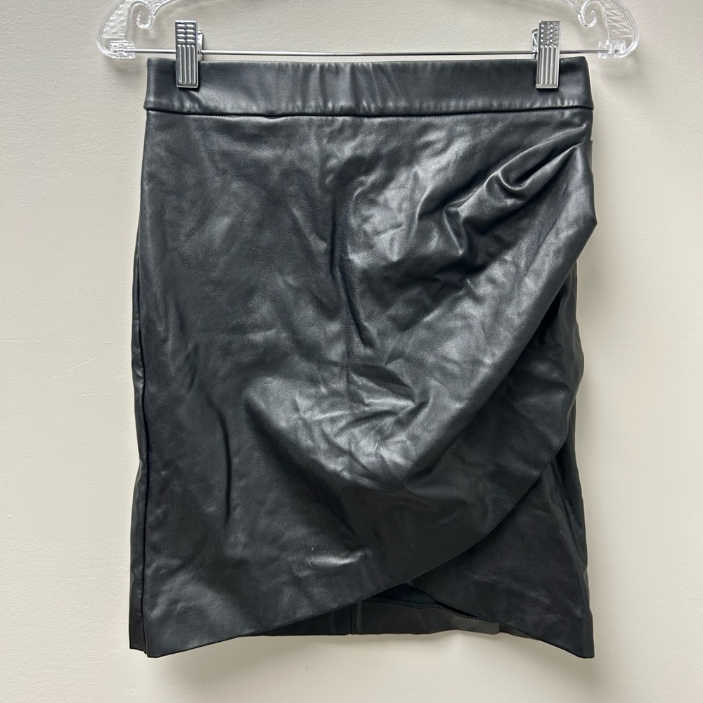 Dynamite Women’s Black Faux Leather Midi Skirt